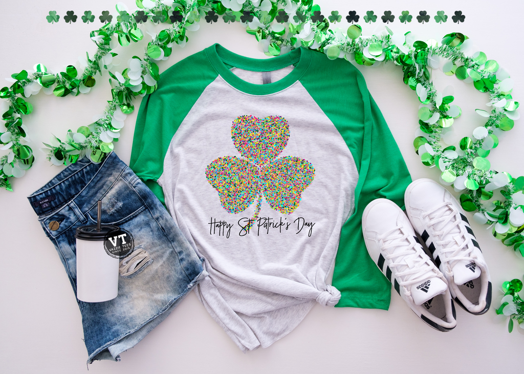 "Multi-Color Clover" Adult Tee
