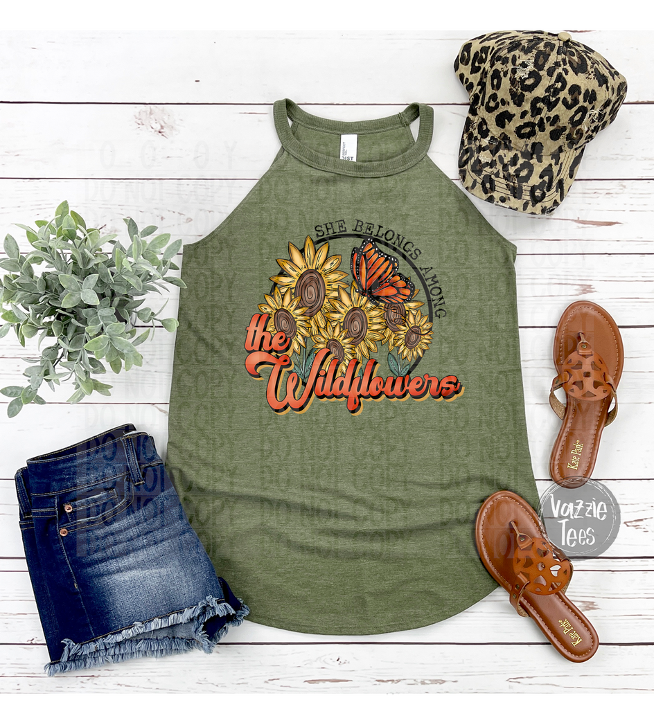She Belongs Among the Wildflowers Rocker Tank Top