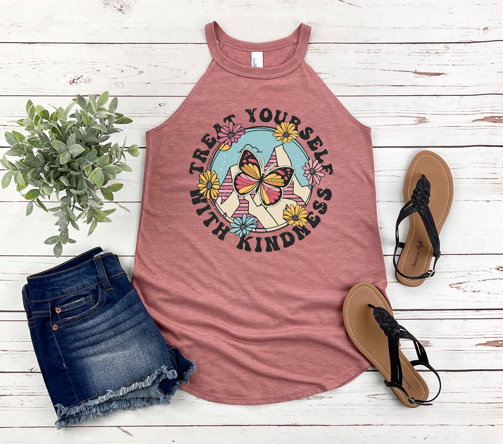 Treat Yourself with Kindness Rocker Tank Top